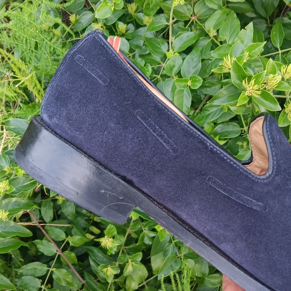 Samuel Windsor Loafers Men's Tasseled Blue Suede Shoes/Loafers (HANDMADE) - Picture 10 of 17